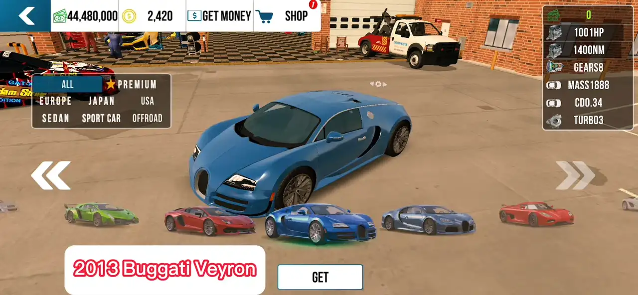 2013 Buggati Veyron car parking multiplayer 
