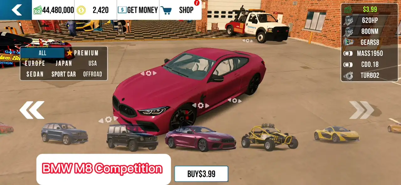 BMW M8 Competition car parking multiplayer 