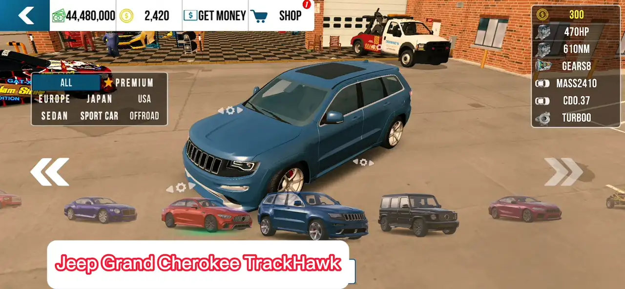 Jeep Grand Cherokee TrackHawk car parking multiplayer 