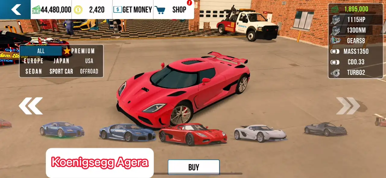 Koenigsegg Agera car parking multiplayer 