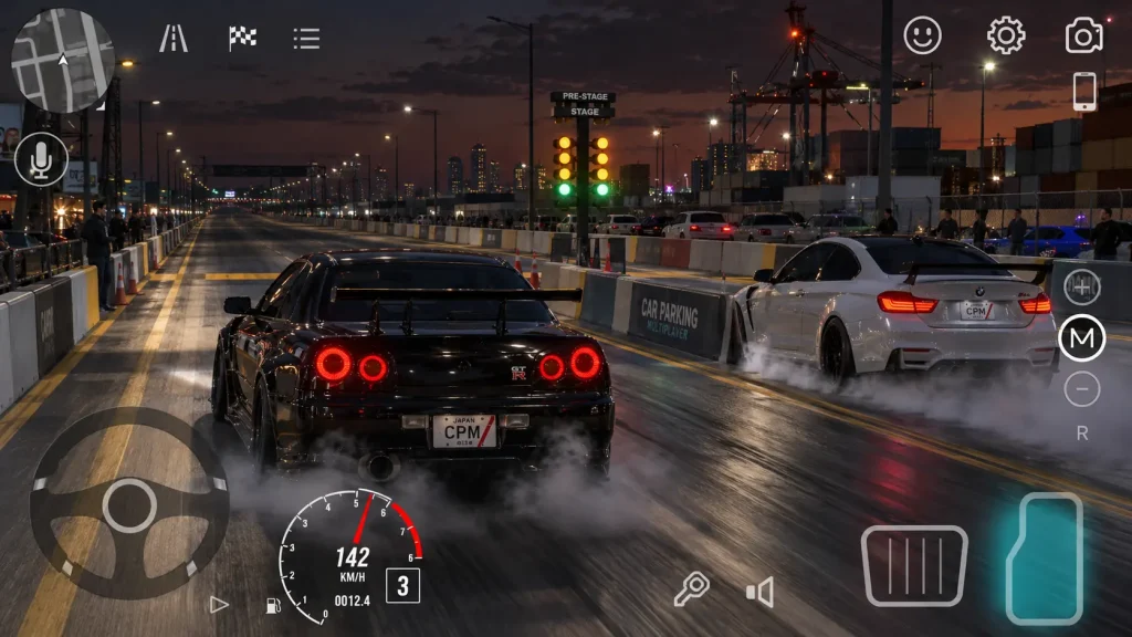 drag race in car parking apk